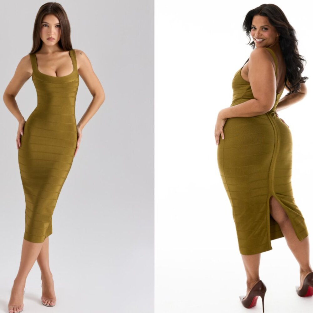 House of CB The OG olive midi bandage dress nwot